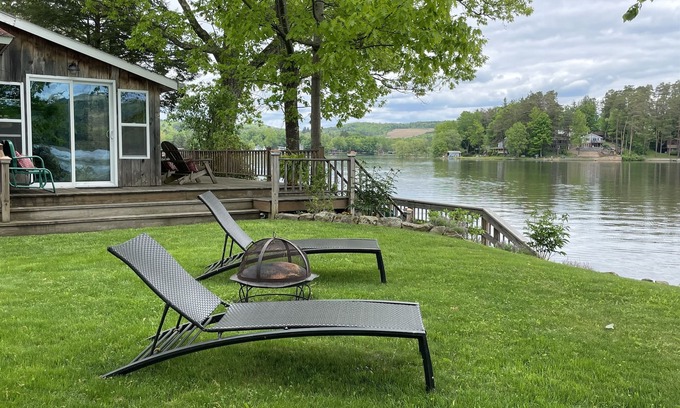 Oneonta House | Rose Cottage Goodyear Lake - awesome waterfront, swimming, fishing, fire pit