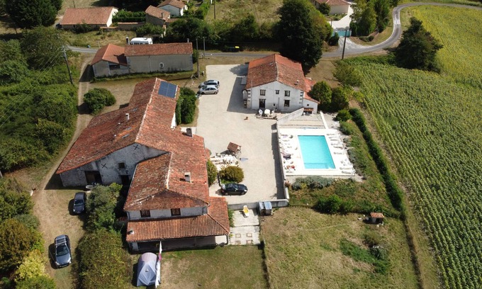 Boisne-la-Tude House | Rural retreat for 8 with amazing view, shared large pool and games barn