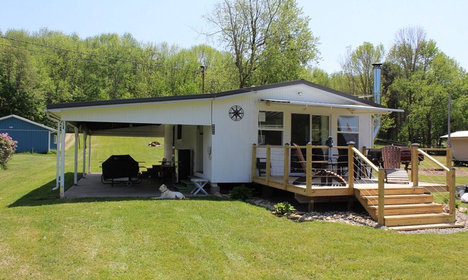 Rushford Lake House | Rushford Lake Waterfront Lake House with Private 50' Waterfront and Dock.