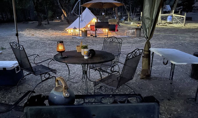 Placerville RV Rental | Rustic Bell Tent Glamping in Wine and Gold Country