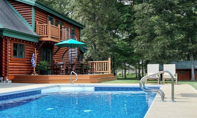 Celina Cabin | Rustic Cabin Near Bike Path — Seasonal Heated Pool, Movie Theater & Fireplace