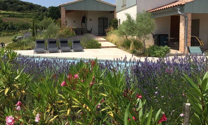 Villelongue-d'Aude House | Rustic-chic house with large private heated pool and lovely views over a village