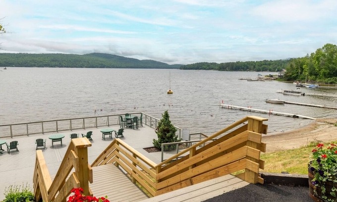 Schroon Lake Hotel | Rustic Lodge Retreat Located at Schroon Lake | Outdoor fire pits & indoor pool