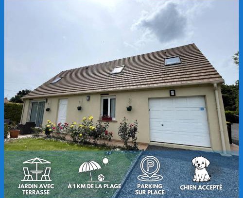 Sainte-Honorine-des-Pertes House | Saint Ho Mer Maison lumineuse vue mer 8 pers 4 chambres 2 sdb 2 WC étage rénové en 2025 belle terrasse grand jardin clos parking 8 mn à pied petite plage grand jardin près de Port en Bessin, Bayeux et plage Omaha beach