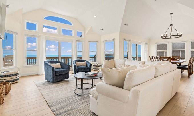 Rodanthe House | SALE! Oceanfront HGTV Dream Home! Hot Tub, Pool table, Game Room, Ocean Views!