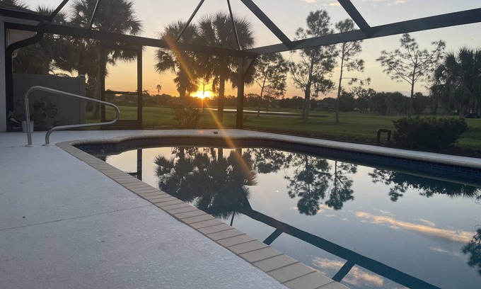 Long Meadow House | salt water Pool, golf, over looking 18th green