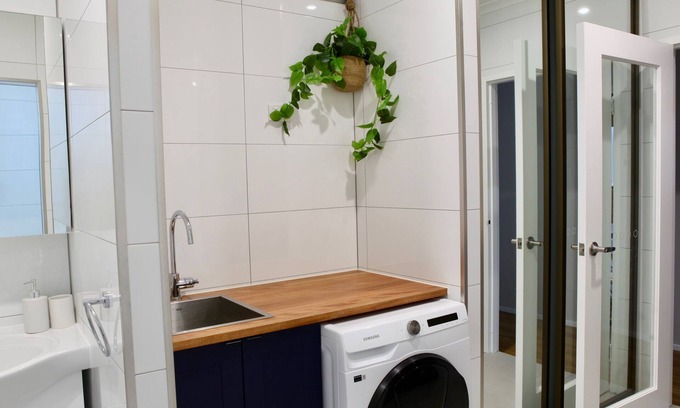 Surfside House | Salt Water Retreat, BBQ area with water views