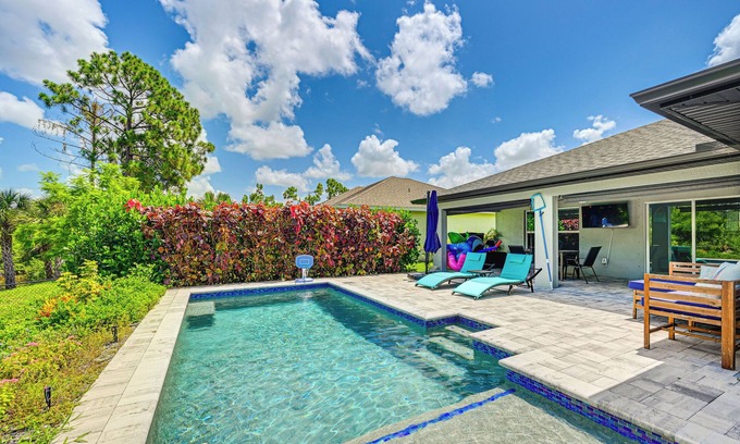 North Port House | Saltwater Pool & Game Room: Gulf Coast Retreat
