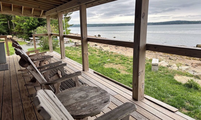 DownEast and Acadia Maine Cabin | Saltwater Serenade Priv SANDY beach with Bayview for Miles
