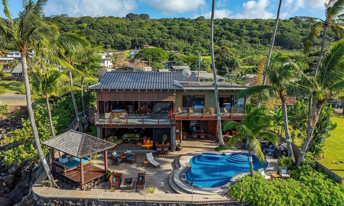 Haleiwa House | Samurai House by Gather: Oceanfront Estate w/Infinity Pool & Theater