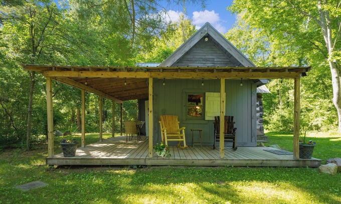 Stanwood Cabin | Sanctuary in the Woods: Historic Log Cabin on 30 secluded acres with trails