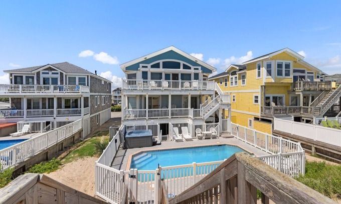 Nags Head House | Sand Pebbles: Oceanfront, Pool, Hot Tub, Rec Room