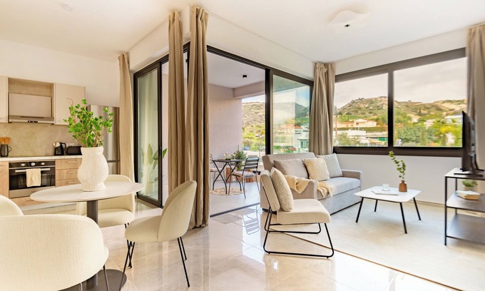 Agios Tychon Apartment | Sanders River Plaza - Airy 1-Bdr Apt with Balcony
