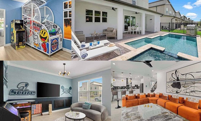 Melbourne Beach House | Sandy Feet Retreat | 5 BR Beach Villa w Game Rm, Themed Kids’ BR, Arcade, More!