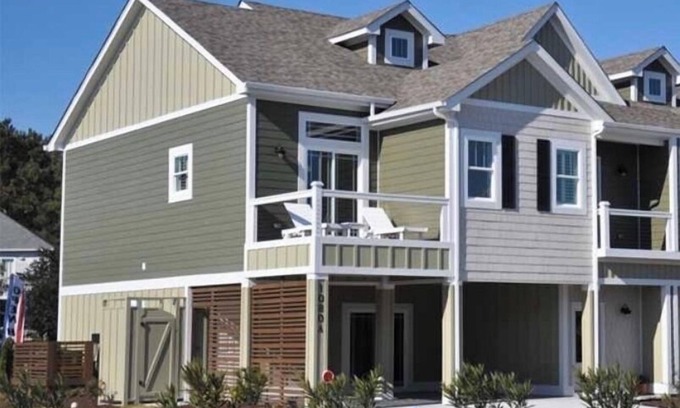 Corolla Light Villa | Santorini Sunsets: Oceanside duplex, private hot tub with Corolla Light Amenties