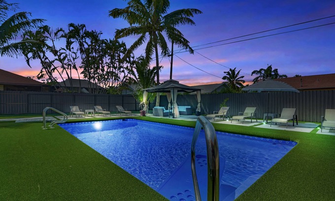 Lake Worth House | Sauna Beach House with a Salt Water Heated Pool
