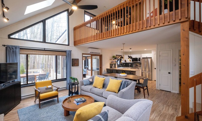 Gouldsboro House | Scandinavian Bliss In The Woods | Lake Access, Hot Tub, Game Room, EV Charger