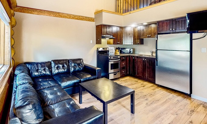 Lac Le Jeune Cabin | Scenic lakefront resort cabin with deck, full kitchen, & free internet