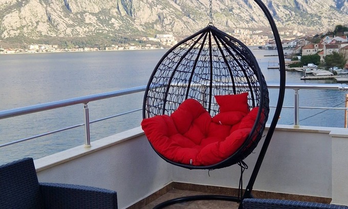 Prcanj Apartment | Scenic penthouse apartment, sea view balcony, pet friendly, private parking