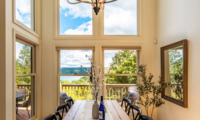 Valois House | Scenic Seneca lake home with private dock & soaring views!