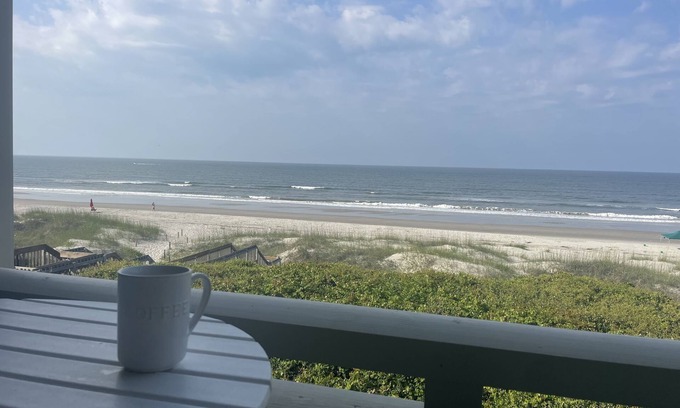 Caswell Beach Condo | Sea Turtle Sanctuary-Ocean Front Condo on Perfect Private Beach!