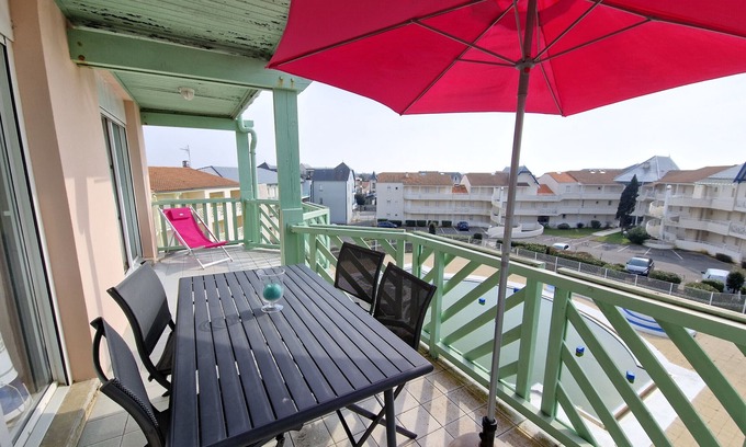 Quartier du Casino Apartment | Sea View Apartment with Pool & Tennis Court, 2BR, 6 Guests, Châtelaillon-Plage