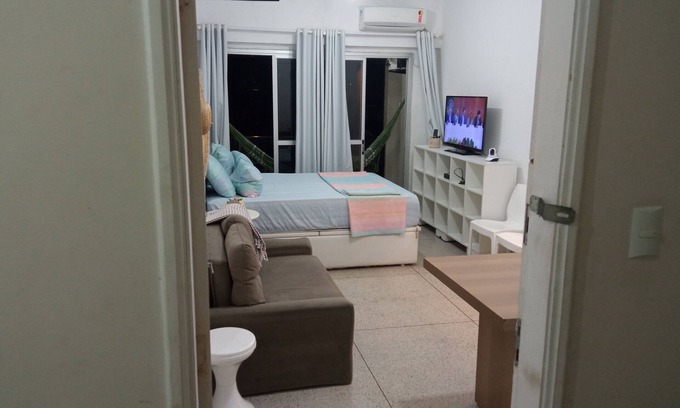Sao Vicente Apartment | Seafront apartment, cold air conditioning and Wi-Fi