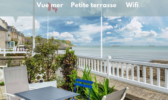 Arromanches-les-Bains Apartment | Seafront apartment - Terrace and sea view