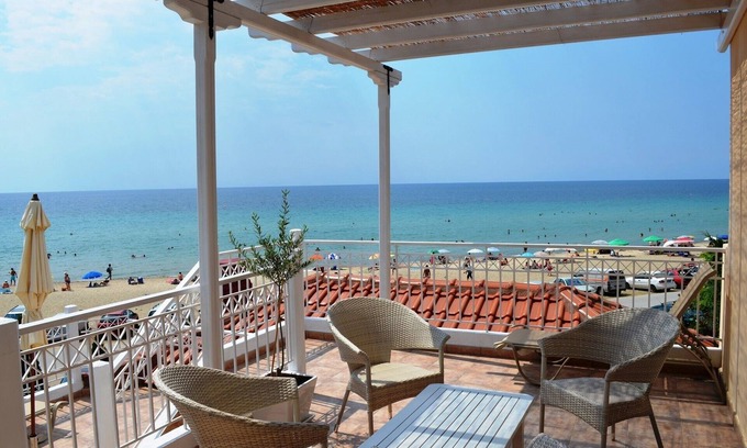 Nea Propontida Apartment | Seafront Holiday Home Olympia 6 on a Long Sandy Beach, GeoMare, 1st floor