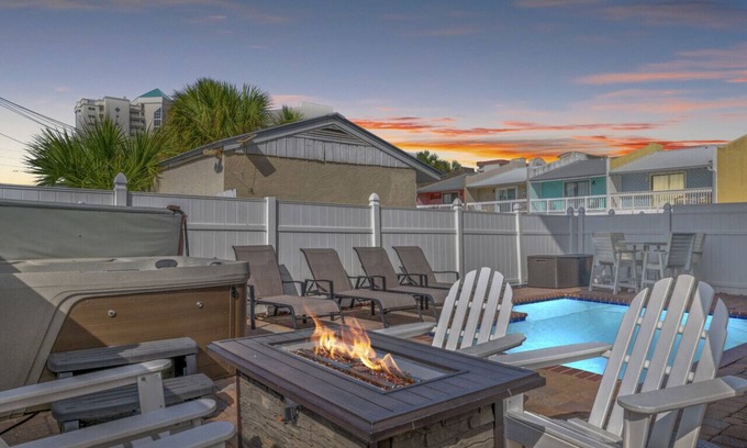 Biltmore Beach House | Seas The Day: Private Htd Pool, Hot Tub, Golf Cart, Fire Pit, FREE Activities!