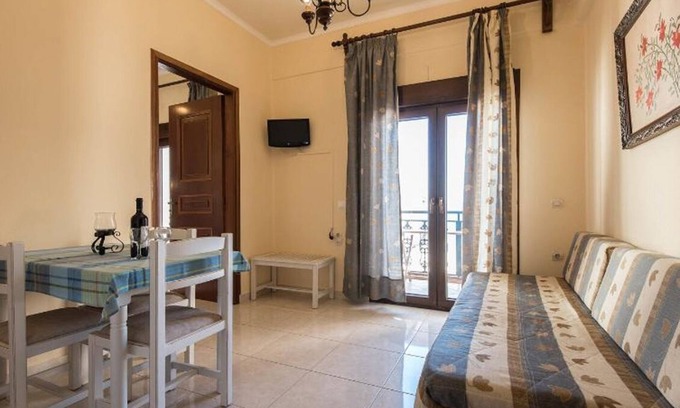 Nea Chora Apartment | Seaview apartment steps from sandy beach and Chania town center