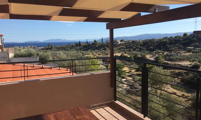 Agii Theodori Villa | Seaview Hilltop Villa/wi-fi, A/c, Near Beach & Ancient Sites Only 45' to Athens
