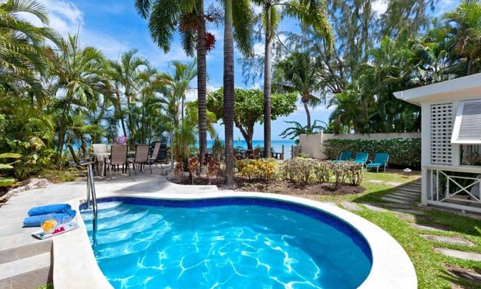 Fitts Village Villa | Seawards 3 bedroom beach front villa with a fabulous location on the quiet beach