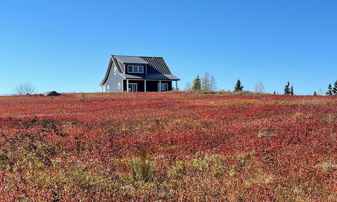 Cherryfield House | Secluded blueberry field retreat with sweeping 360 views.