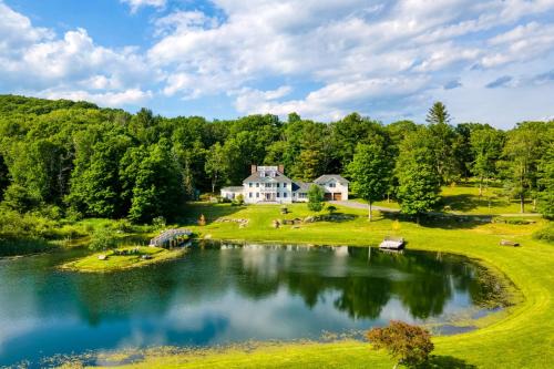 Austerlitz House | Secluded Estate w Guest House Private Pond Gym Movie Theater Sunny Pond