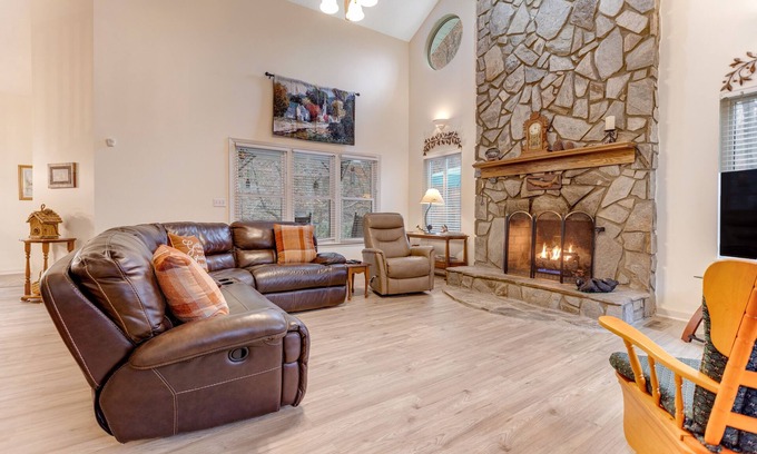Whittier House | Secluded mountain home on 2 acres w/fireplace, deck & firepit