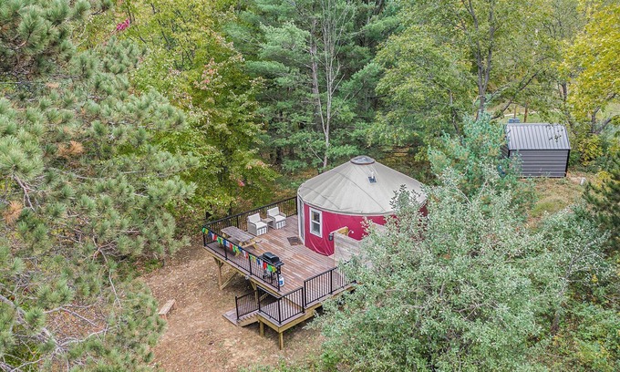 Sears Cabin | Secluded Yurt Wood-Fired Hot Tub Outdoor Shower