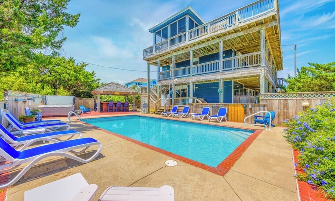Farrow Shores House | Semi-Oceanfront Dog Friendly Home w/Private Pool, Hot Tub, EV Charger, Game Rm