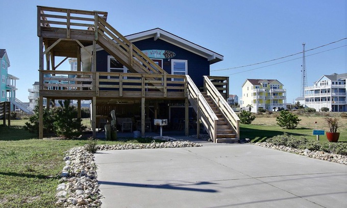 Rodanthe House | Semi Oceanfront Lot, 3rd house back, 2 king beds & bunk bed, Ocean & Sound Views