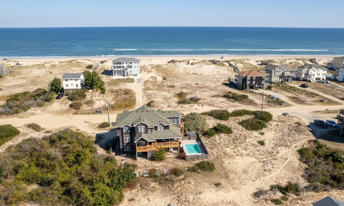 Carova Beach House | Semi-Oceanfront, Wild Horses, Pets Welcome, Private Pool, 4x2064, Happy Hours