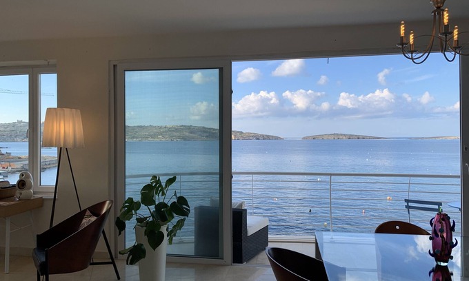 St. Paul's Bay Apartment | Serene 2 bedroom apartment with breathtaking views right on the water