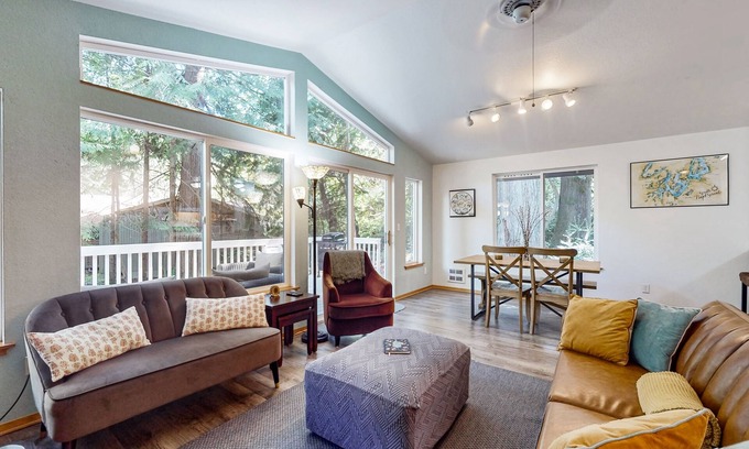 Burley House | Serene family getaway with shared pool and hot tub, deck and gas grill