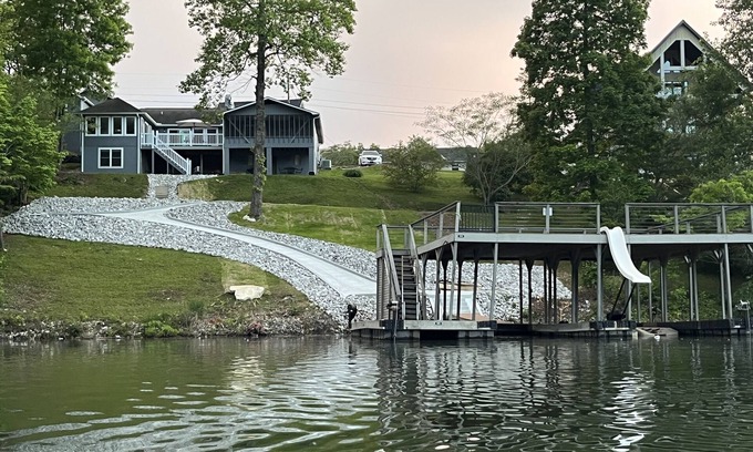 Caryville House | Serene home with private dock, waterslide & fully equipped kitchen
