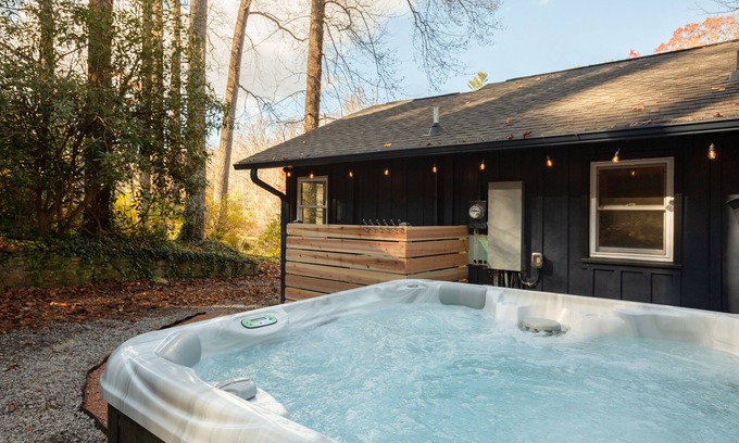 Gerton House | Serene Mountain Cabin with Hot Tub near Asheville
