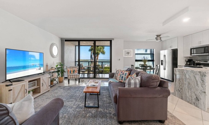 Collier County Condo | Serene Waterfront Views - Watch Dolphins on the Lanai; Resort Amenities & Wifi ~Walk to Dining/Shops