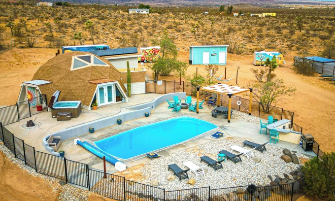 Landers House | Serenity Dome House Oasis near Joshua Tree - Heated Pool