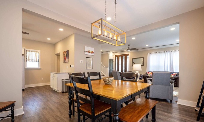 Fountain Square House | Serenity in the Square: Peaceful Deck & Fire Pit