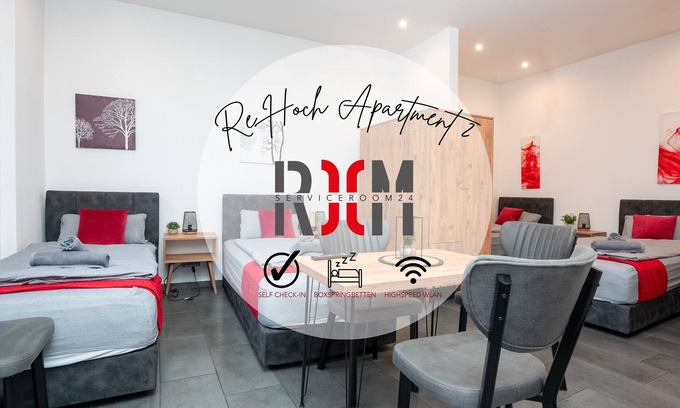 Hochlarmark Apartment | Serviceroom24 - Apartment 2 in Recklinghausen High WLAN - TV - 24-7 check-in