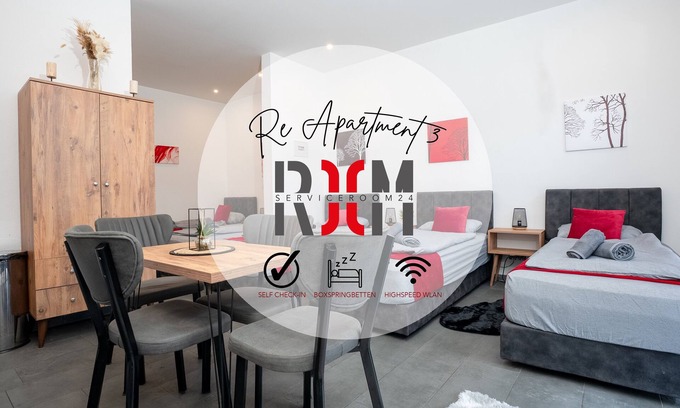 Hochlarmark Apartment | Serviceroom24 - Apartment 3 in Recklinghausen High WLAN - TV - 24-7 check-in
