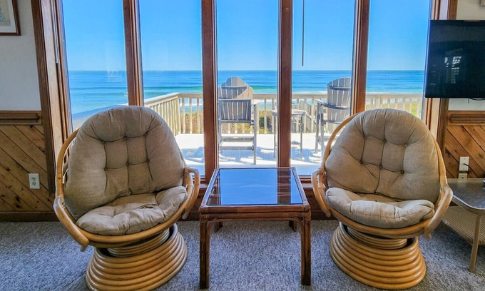 Tuckahoe House | “Shangri-la” is a 4 bedroom, 3 ½ bath oceanfront OBX property in the quaint town of Duck.